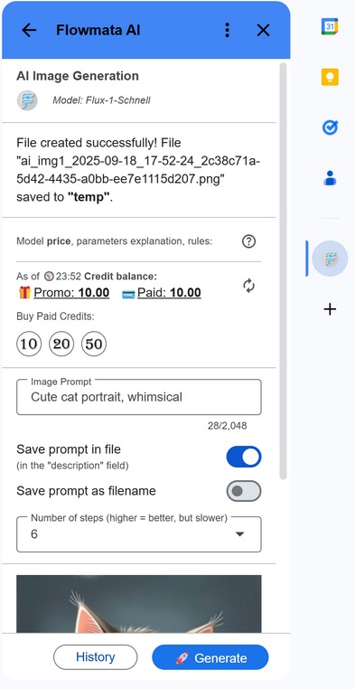 Flowmata AI - Google Workspace add-on - screenshot 03