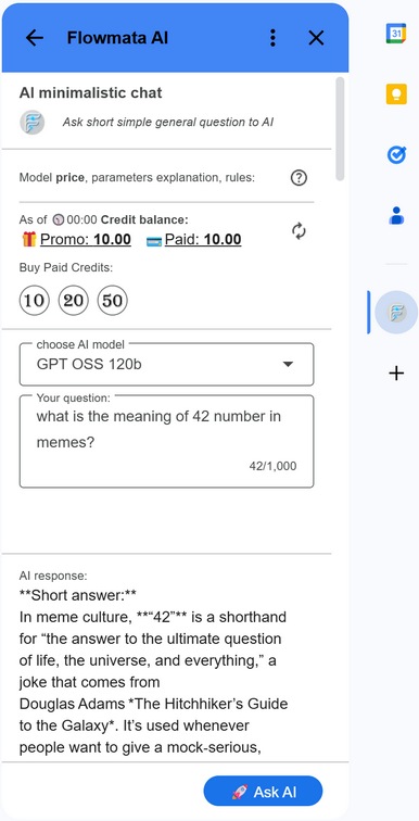 Flowmata AI - Google Workspace add-on - screenshot 02